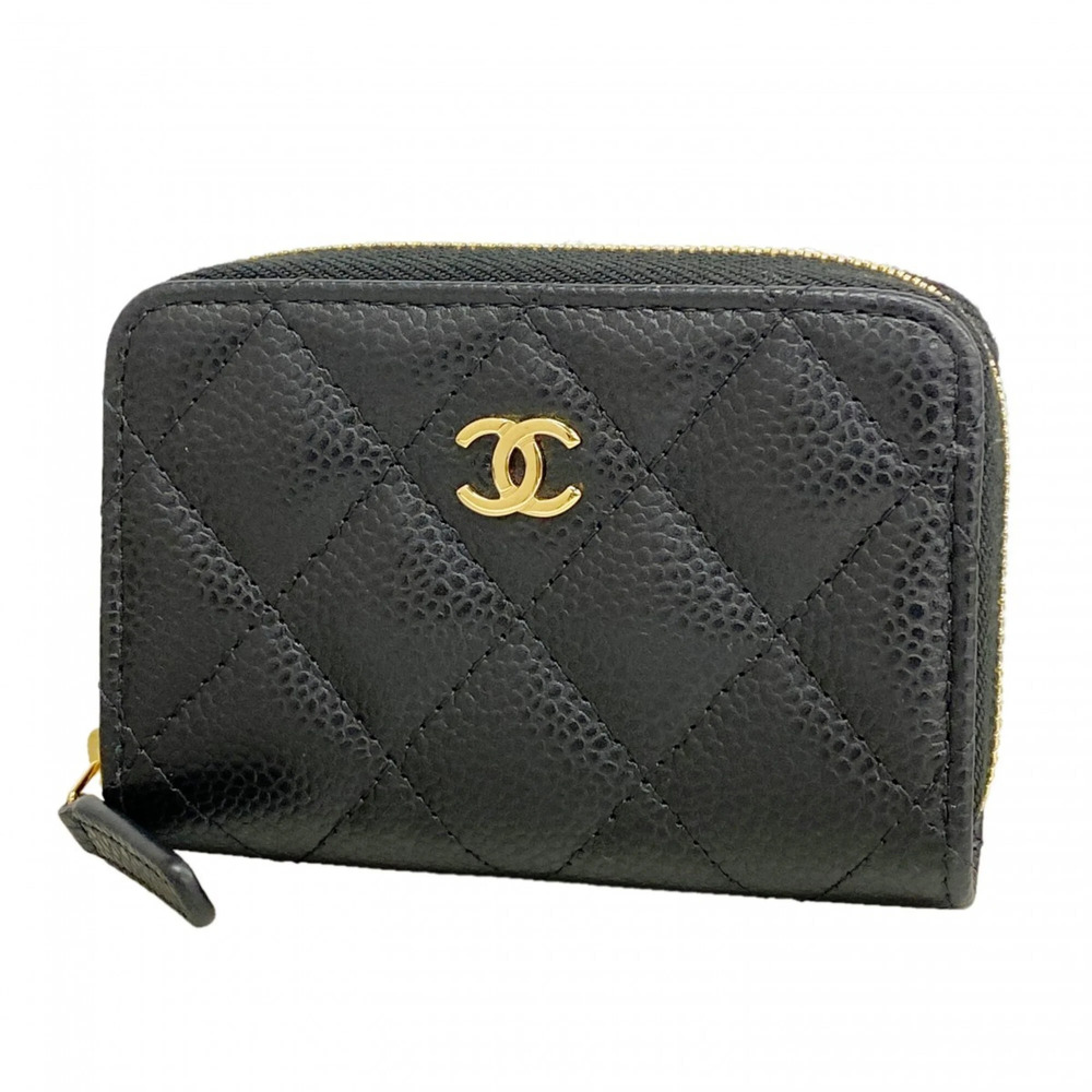 CHANEL Black Caviar Leather Wallet